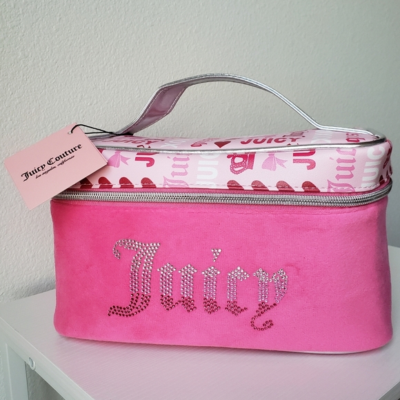 Juicy Couture Pink Heart Bows Makeup Cometics Bag Travel Bag - Picture 10 of 10